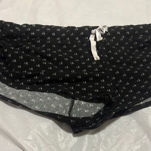 Calvin Klein Black Shorts with White Logo Pattern